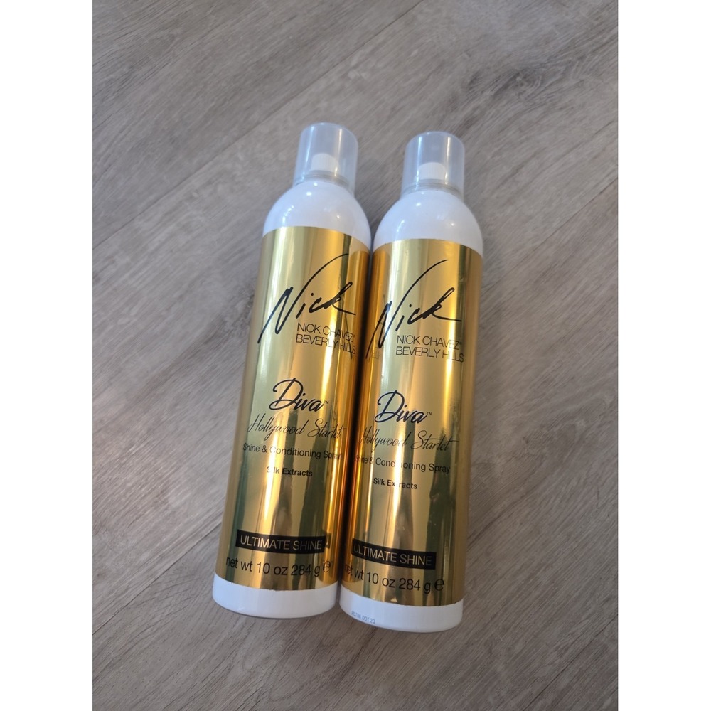Nick Chavez Hair Spray Ultimate Shine Conditioning Silk Extracts Diva 2 Pack